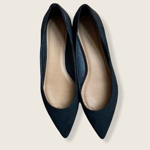 ASOS WOMEN'S SHOE LUCKY POINTED BALLET FLAT BLACK